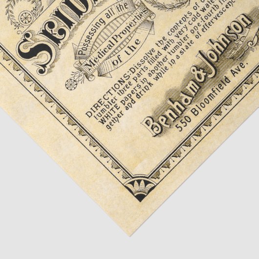 Apothecary Advertisement Decoupage Paper Tissuepapier (Detail)