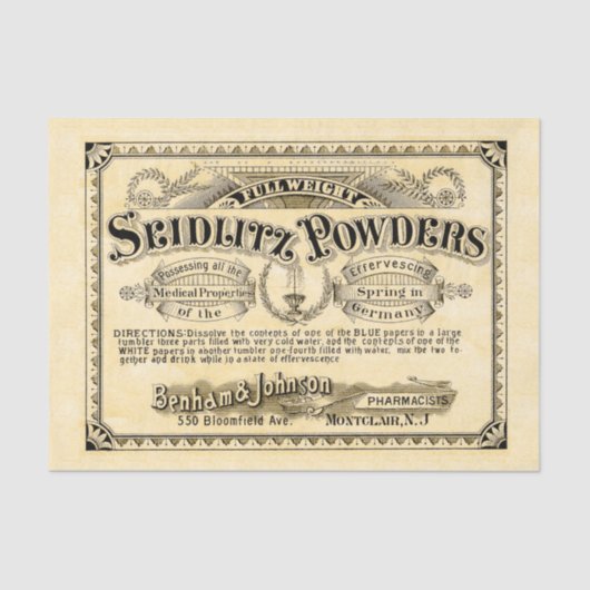 Apothecary Advertisement Decoupage Paper Tissuepapier (Voorkant)