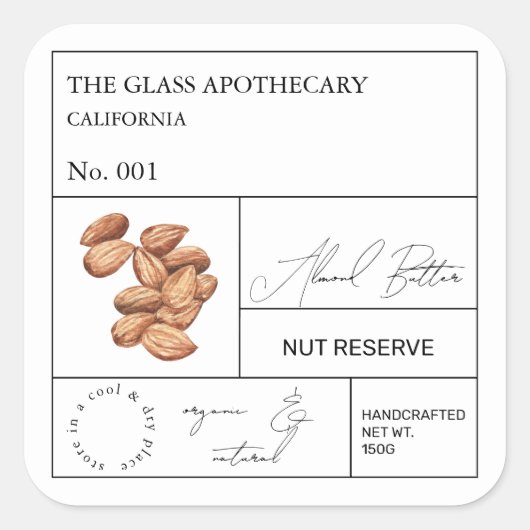 Apothecary Almond Label (Voorkant)