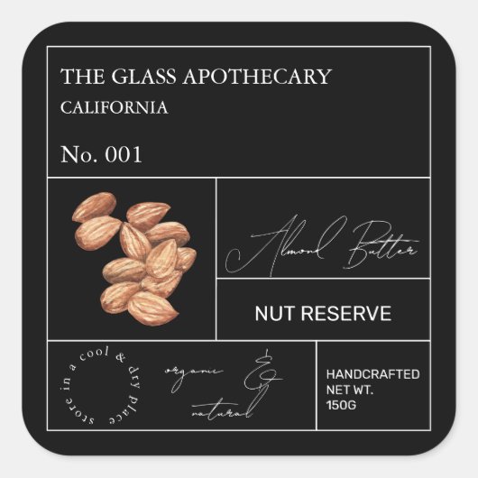 Apothecary Almond Label (Voorkant)
