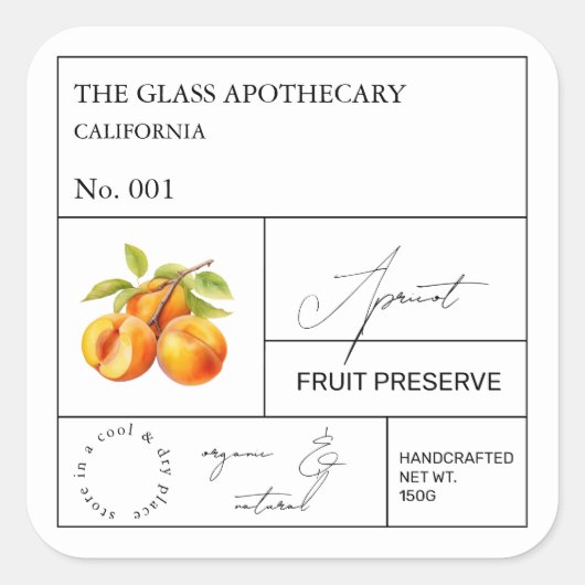 Apothecary Apricot Étiquette (Devant)