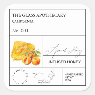 Apothecary Apricot Étiquette de miel infusé