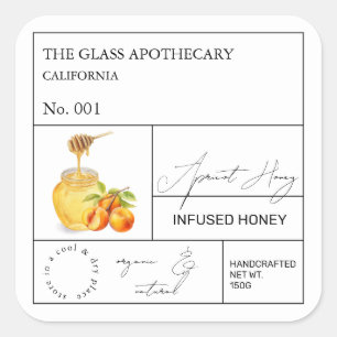 Apothecary Apricot Étiquette de miel infusé