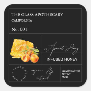 Apothecary Apricot Étiquette de miel infusé