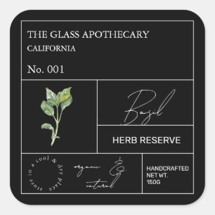 Apothecary Basil Étiquette
