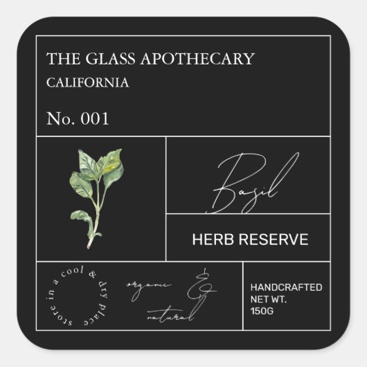 Apothecary Basil Label (Voorkant)