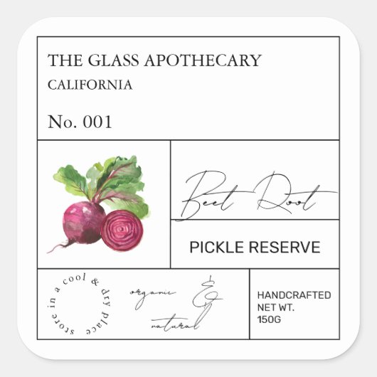Apothecary Beet Root Label (Voorkant)