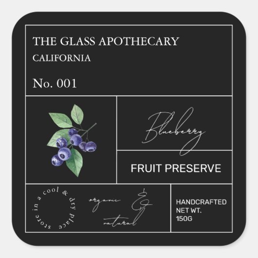 Apothecary Blueberry Label (Voorkant)