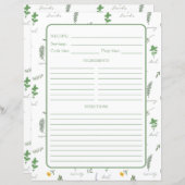 Apothecary Botanical Recipe Binder Page (Voorkant / Achterkant)