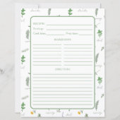 Apothecary Botanical Recipe Binder Page (Achterkant)