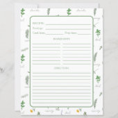 Apothecary Botanical Recipe Binder Page (Devant)