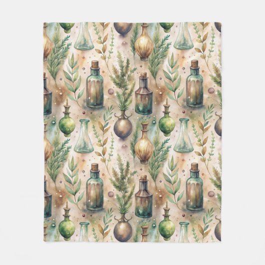  Apothecary Bottles Patroon (3) Fleece Deken (Voorkant)