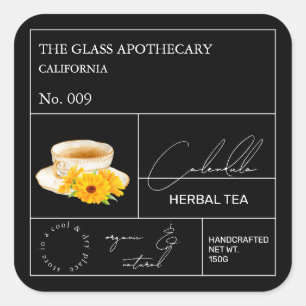 Apothecary Calendula Herbal Tea Étiquette