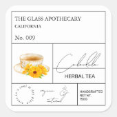Apothecary Calendula Herbal Tea Étiquette (Devant)