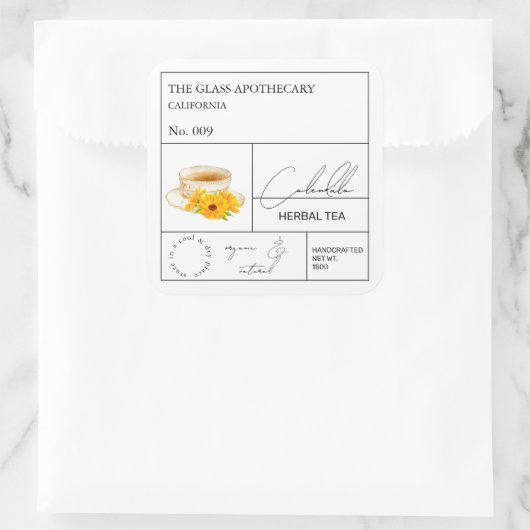 Apothecary Calendula Herbal Tea Étiquette (Sac)