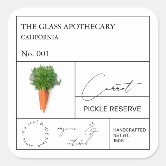 Apothecary Carrot Label (Voorkant)
