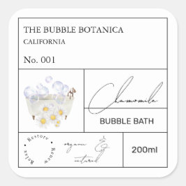 Apothecary Chamomile Bubble Bath Label