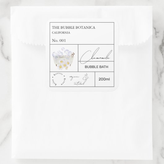 Apothecary Chamomile Bubble Bath Label (Tas)