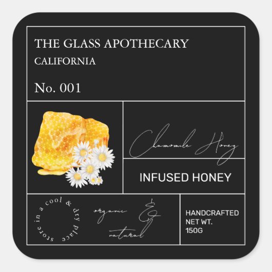 Apothecary Chamomile Infusé Étiquette de miel (Devant)