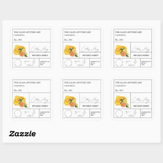 Apothecary Citrus Infused Honey Label (Vel)