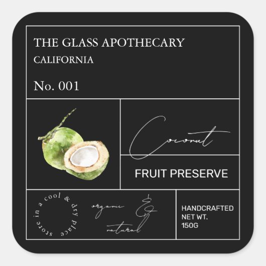 Apothecary Coconut Label (Voorkant)