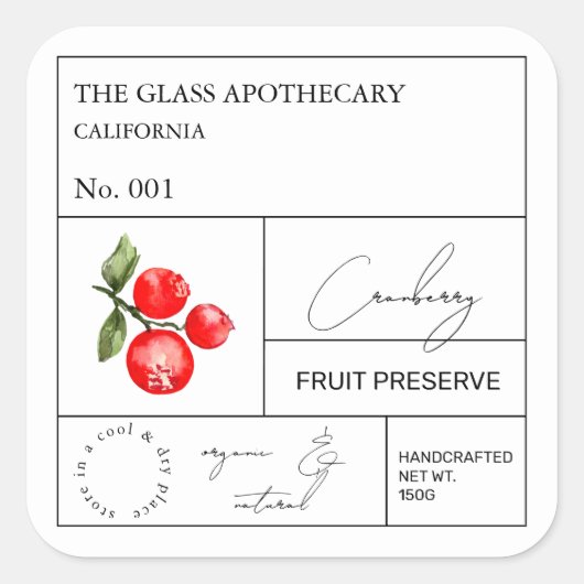 Apothecary Cranberry Label (Voorkant)