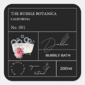 Apothecary Dahlia Bubble Bath Label (Voorkant)