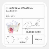 Apothecary Dahlia Bubble Bath Label (Voorkant)