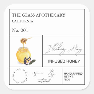 Apothecary Elderberry Infused Honey Étiquette