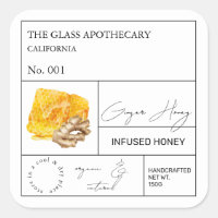 Apothecary Ginger Racine Infused Miel Étiquette