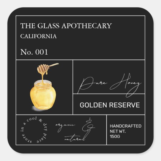 Apothecary Honey Label (Voorkant)