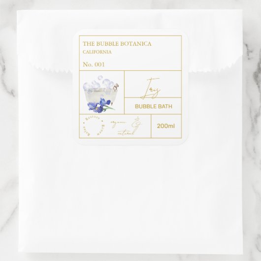 Apothecary Iris Bubble Bath Label (Tas)