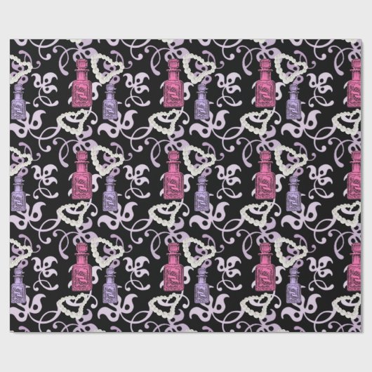 Apothecary Jars & Pearl Hearts Wrapping Paper Cadeaupapier (Vlak)