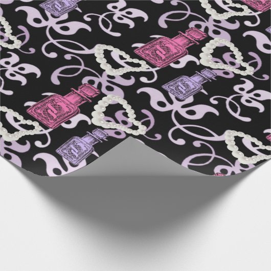 Apothecary Jars & Pearl Hearts Wrapping Paper Cadeaupapier (Hoek)