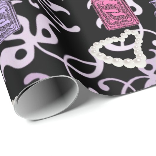 Apothecary Jars & Pearl Hearts Wrapping Paper Cadeaupapier (Rol Hoek)