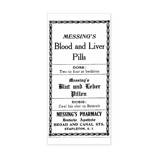 Apothecary Label Rubber Stamp Rubberstempel (Afrduk)