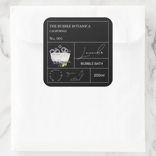 Apothecary Lavender Bubble Bath Label (Tas)