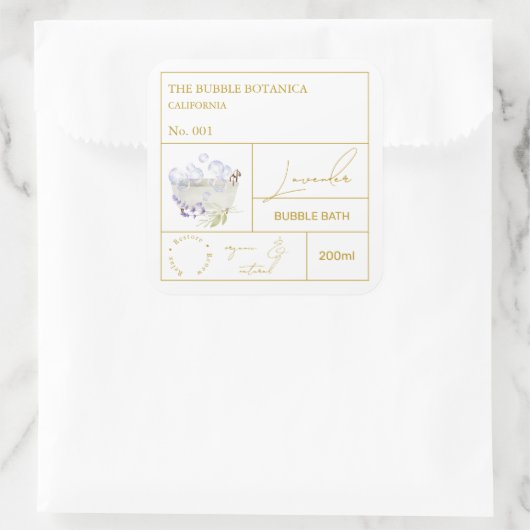 Apothecary Lavender Bubble Bath Label (Tas)