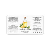 Apothecary Lemon Citrus Essential Oils Waterverf Etiket (Voorkant)