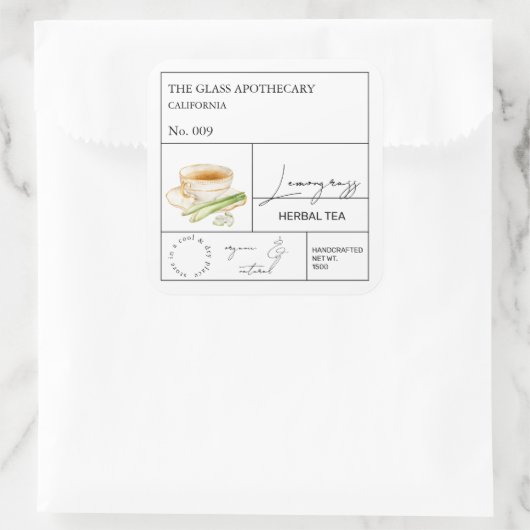 Apothecary Lemongrass Kruidenthee Label (Tas)