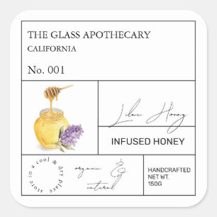 Apothecary Lila Infused Honey Label
