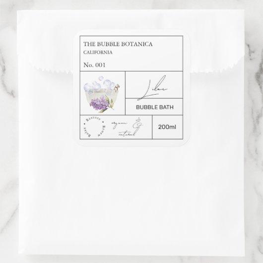 Apothecary Lilac Bubble Bath Label (Tas)