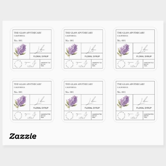Apothecary Lilac Étiquette (Feuille)
