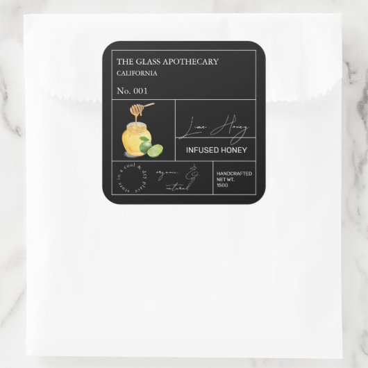 Apothecary Lime Infusé Miel Étiquette (Sac)