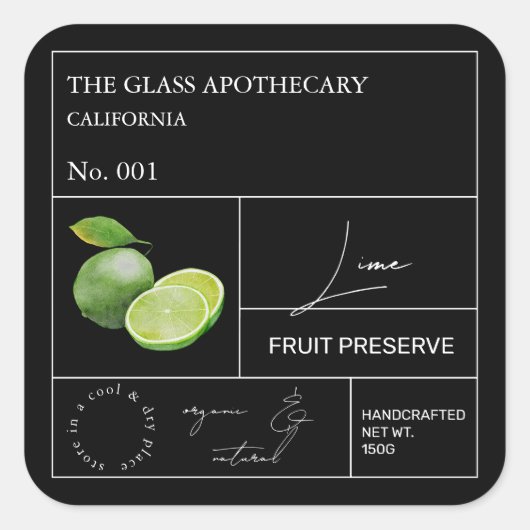 Apothecary Limoen Label (Voorkant)