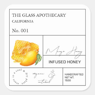 Apothecary Mango Étiquette de miel infusé