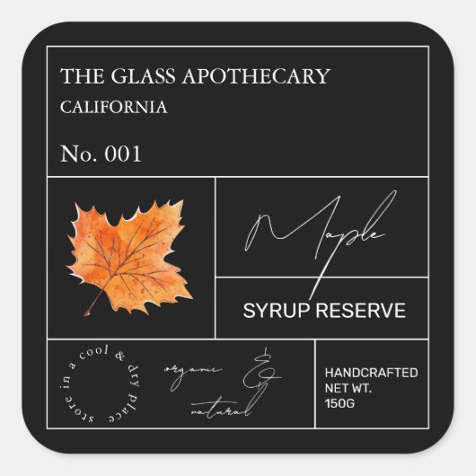 Apothecary Maple Syrup Label (Voorkant)