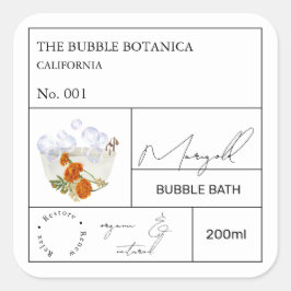 Apothecary Marigold Bubble Bath Label