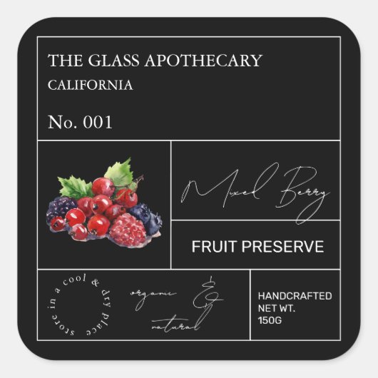 Apothecary Mixed Berry Label (Voorkant)