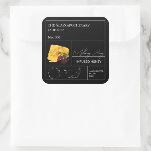 Apothecary Mulberry Infused Honey Étiquette (Sac)